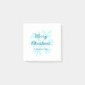 Prettig kerstfeest blauwe sneeuwvlokken glinster g post-it® notes (Voorkant)