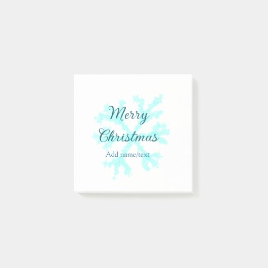 Prettig kerstfeest blauwe sneeuwvlokken glinster g post-it® notes (Voorkant)