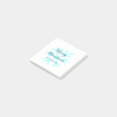 Prettig kerstfeest blauwe sneeuwvlokken glinster g post-it® notes (Schuin)