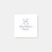 Prettig kerstfeest blauwe sneeuwvlokken naam vakan post-it® notes (Voorkant)