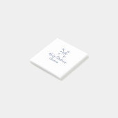 Prettig kerstfeest blauwe sneeuwvlokken naam vakan post-it® notes (Schuin)