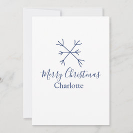 Prettig kerstfeest blauwe sneeuwvlokken voeg naam  feestdagenkaart