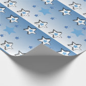 Prettig kerstfeest Blauwe sterren Inpakpapier (Hoek)