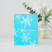 Prettig kerstfeest Blauwe Witte Sneeuwvlokken Mini Feestdagenkaart (Staand voorkant)