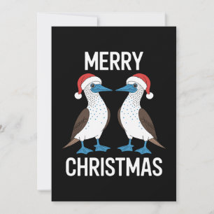 Prettig kerstfeest Blauwvoetige Sula Vogel Kerstma Kaart