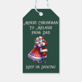 Prettig kerstfeest! Blijf dansen Cadeaulabel