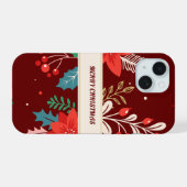 Prettig kerstfeest Bloem iPhone 15 Case (Achterkant horizontaal)