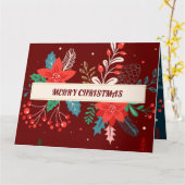 Prettig kerstfeest bloem kaart (Gele Bloem)