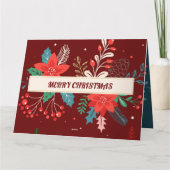 Prettig kerstfeest bloem kaart (Achterkant)