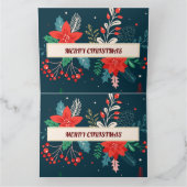 Prettig kerstfeest bloem kaart (Binnen)