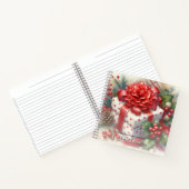 Prettig kerstfeest bloemige coquette strik notitieboek (Binnen)