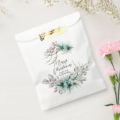 Prettig kerstfeest Bloemige naam wintervakantie Bedankzakje (Gezegeld)