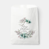 Prettig kerstfeest Bloemige naam wintervakantie Bedankzakje (Voorkant)