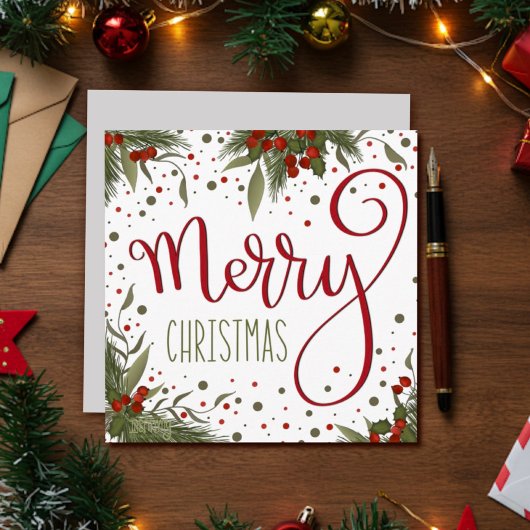 Prettig kerstfeest Bloemrijke feestdagen Feestdagenkaart