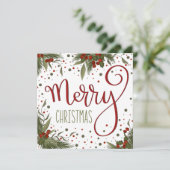 Prettig kerstfeest Bloemrijke feestdagen Feestdagenkaart (Staand voorkant)