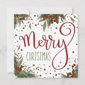 Prettig kerstfeest Bloemrijke feestdagen Feestdagenkaart (Voorkant)