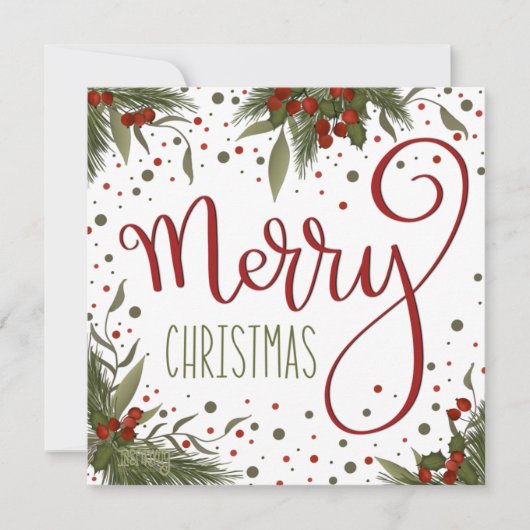 Prettig kerstfeest Bloemrijke feestdagen Feestdagenkaart (Voorkant)