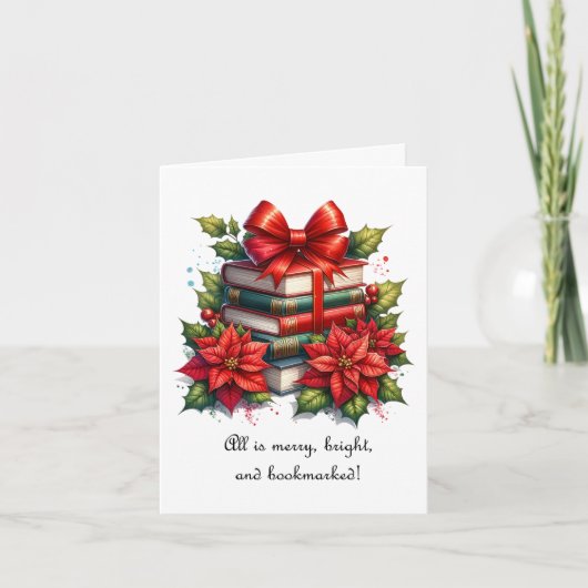 Prettig kerstfeest boekliefhebber kaart (Voorkant)
