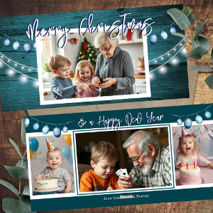 Prettig kerstfeest boerenhout foto's feestdagenkaart
