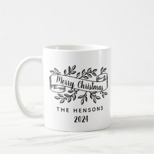 Prettig kerstfeest Boerenlint Familienaam Koffiemok
