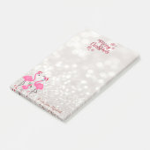 Prettig kerstfeest, Bokeh, Roze Flamingo's Kaboute Post-it® Notes (Schuin)