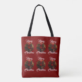 "Prettig Kerstfeest" Boodschappentas Tote Bag (Achterkant)
