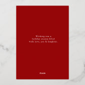 Prettig kerstfeest Boog Goud Folie Foto  Feestdagenkaart (Achterkant)