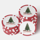 Prettig kerstfeest. Boom (ontwerp 1) met cadeaus Poker Chips (Opstapeling)
