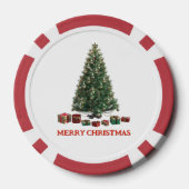 Prettig kerstfeest. Boom (ontwerp 1) met cadeaus Poker Chips (Achterkant)