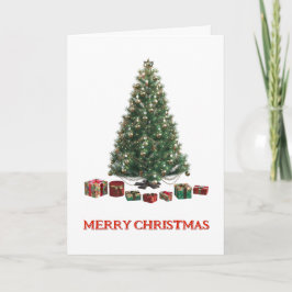 Prettig kerstfeest. Boom (ontwerp 1) Vouwkaart Kaart