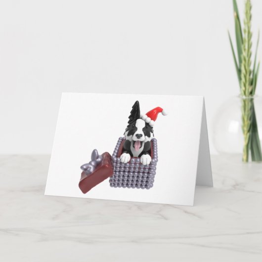 Prettig kerstfeest Border Collie Kaart (Voorkant)