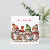 Prettig kerstfeest Bosmarmot Feestdagenkaart (Staand voorkant)