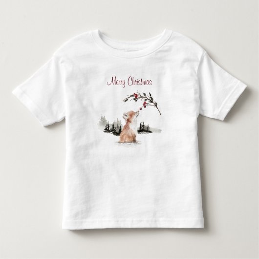 Prettig kerstfeest Bosvos Kinder Shirts (Voorkant)