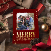 Prettig kerstfeest Bourgondië Calligraphy Twee Fot Folie Feestdagen Briefkaart