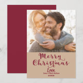 Prettig kerstfeest Bourgondië Mutsige vakantiefoto Feestdagenkaart (Voorkant / Achterkant)