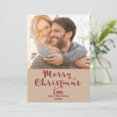 Prettig kerstfeest Bourgondië Mutsige vakantiefoto Feestdagenkaart (Staand voorkant)