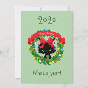 Prettig kerstfeest Boze Kattenkat Wat een jaar 202 Feestdagenkaart