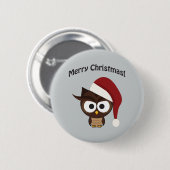 Prettig kerstfeest Boze Uil Ronde Button 5,7 Cm (Voorkant /achterkant)