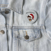 Prettig kerstfeest Boze Uil Ronde Button 5,7 Cm (In situ)