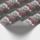 Prettig kerstfeest Britse Korthaar Kat, Kerstman K Cadeaupapier (Hoek)