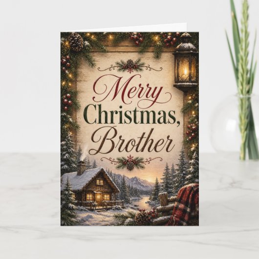 Prettig kerstfeest broeder kaart (Voorkant)