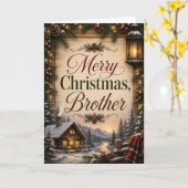 Prettig kerstfeest broeder kaart (Gele Bloem)