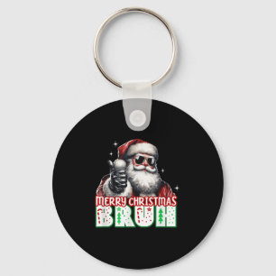 Prettig kerstfeest Broer Duim Omhoog Relaxte Kerst Sleutelhanger