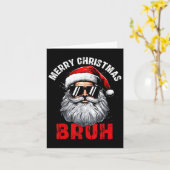 Prettig kerstfeest Bruh Kerstman Kerstmis Familie  Kaart (Gele Bloem)