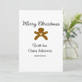 Prettig kerstfeest bruine koekjes voeg naam toe me kaart (Staand voorkant)