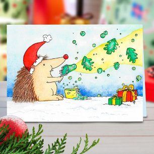 Prettig kerstfeest Bubbles wenskaart van N. Janes Kaart