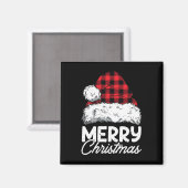 Prettig kerstfeest Buffalo geruite rode kerstman h Magneet (Voorkant / Achterkant)
