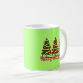 Prettig kerstfeest Buffalo Plaid Trees Design-4201 Koffiemok (Voorkant rechts)