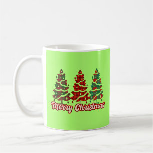 Prettig kerstfeest Buffalo Plaid Trees Design-4201 Koffiemok