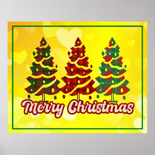 Prettig kerstfeest Buffalo Plaid Trees Design-4201 Poster (Voorkant)